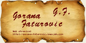 Gorana Faturović vizit kartica